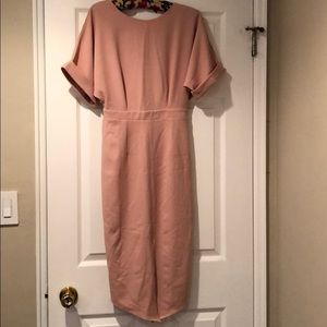 Pink/nude structured dress from ASOS